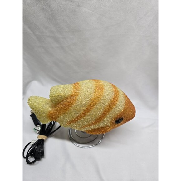 Yellow and Orange Melted popcorn Fish Lamp- Y2K Retro Room Decor - Picture 2 of 13